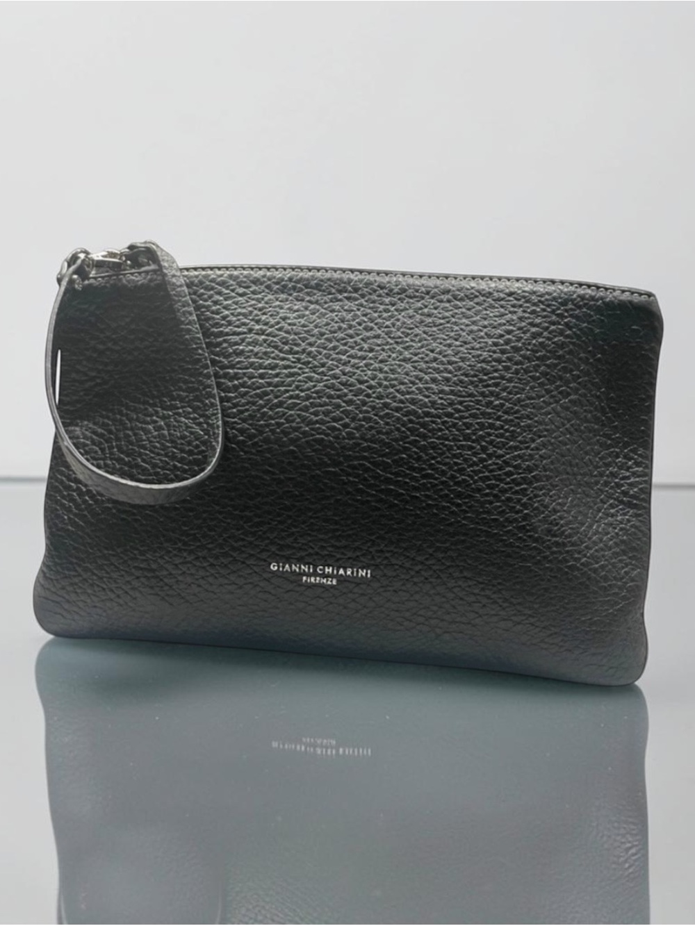 New! GIANNI CHIARINI FIRENZE GENUINE LEATHER CLUTCH BAG CASE